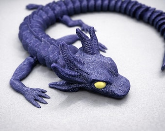 Articulated 3D Printed Dragon – 17 Inch Long Fantasy Dragon Figure