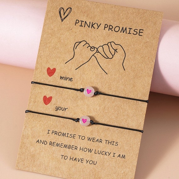 Pinky Promise Wish Bracelet, Couples Heart Bracelet, Boyfriend Girlfriend  Bracelet, Couples Gift, His Hers Bracelet, Couples Bracelet Set - Etsy