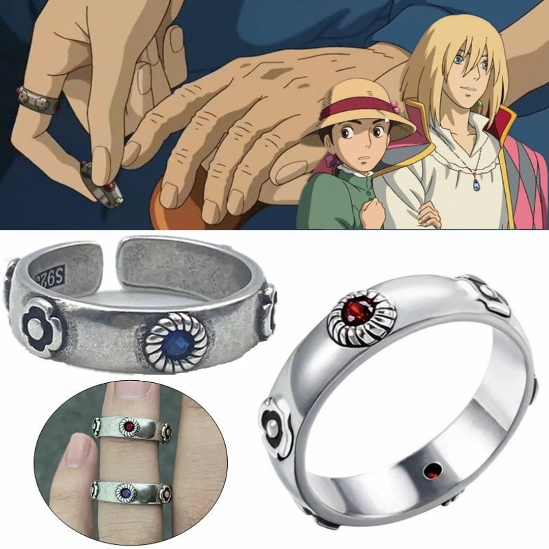 Couple's Set ~ Howls Moving Castle Rings (Adjustable) with FREE