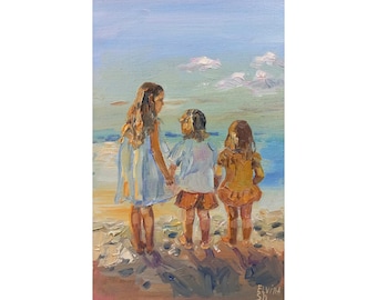 故郷から遠く離れて - ウィリアム・ブグロー手描き油絵複製、二人の