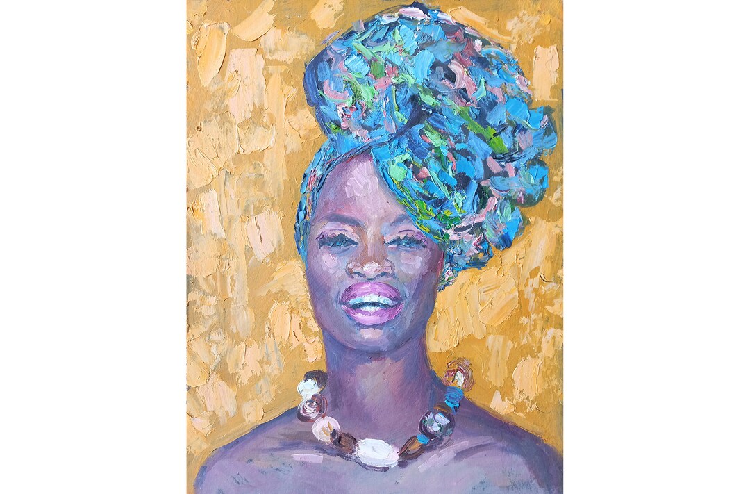 African American Woman Painting Original Art Black Women Portrait - Etsy