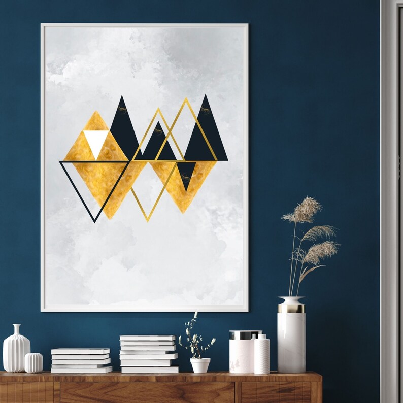 Geometric Printable Poster Triangle Wall Art Gifts Wall Art Etsy