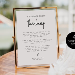 Baby Message Sign, Baby Shower Message Template, A Message From The Bump Sign, Storybook Printable Baby Shower Sign, Editable Baby Bump Sign