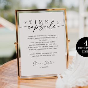 Wedding Time Capsule Sign Template, Wedding Anniversary Message, Bridal Shower Time Capsule, Modern Time Capsule Sign Message The Mr and Mrs
