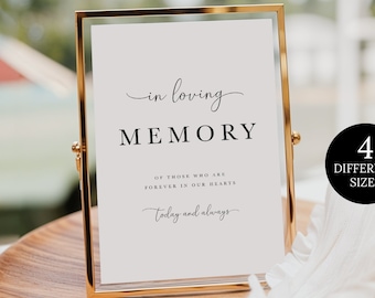 In Loving Memory Wedding, Wedding Sign Grandparents, Memory Sign Wedding Download, Wedding in Loving Memory Signs, Memorial Table Sign