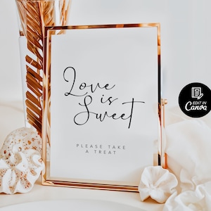 Minimalist Love is Sweet Sign Printable, Love is Sweet Please Take A Treat Sign, Please Take a Favor, Sweet Treat Sign, Dessert Table Sign