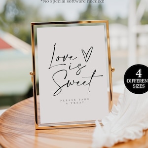 Love is Sweet Sign Template Printable, Love is Sweet Please Take A Treat Sign, Please Take a Favor, Sweet Treat Sign, Dessert Table Sign
