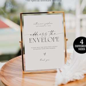 Address The Envelope, Minimalist Wedding Sign, Write Your Address On Envelope, Help The Busy Newlywed Couple, Bridal Shower Decor Sign,