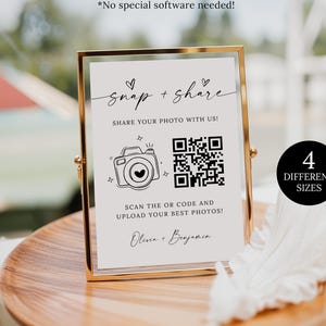 QR-codebord vastmaken en delen, vrijgezellenfeest klikken en delen, foto scannen en delen DIY-bord, QR-codebord trouwfoto's, bord trouwfoto's