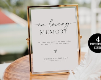 In Loving Memory Wedding, Wedding Sign Grandparents, Remembrance Sign for Loved Ones, Printable Memorial Wedding Sign, Memorial Table Sign