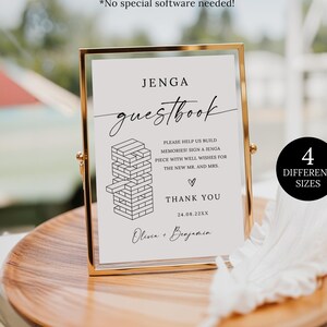 Jenga Sign For Wedding Guest Book, Wedding Building Blocks Sign, Minimalist Jenga Guestbook Sign, Wishes for Newlyweds Build Memories Sign