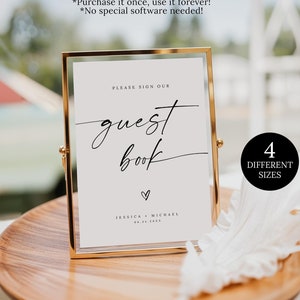 Please Sign Our Guestbook Sign, Minimalist Wedding Guestbook, Sign Our Guest Book, Modern Minimalist Wedding Signage, Wedding guestbook sign