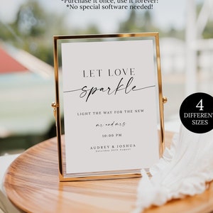 Minimalist Let Love Sparkle Sign Template, Modern Sparkler Send Off Sign Printable, Wedding Send Off Sign, Bridal Shower Let Love Sparkle
