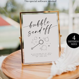 Minimalistisk bröllopsskylt med bubbelmotiv, modern bröllopsskylt med bubbelmotiv utskrivbar, nygift skylt med avsked, bröllopsskylt DIY-canvas