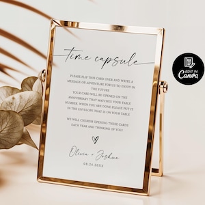 Wedding Time Capsule Sign Template, Wedding Anniversary Message, Bridal Shower Time Capsule, Modern Time Capsule Sign Message The Mr and Mrs