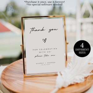 Placa de agradecimento de casamento minimalista, placa de agradecimento de chá de panela, placa de lembrancinhas de despedida de solteira, placa de mesa de presentes de casamento, modelo de placa de agradecimento