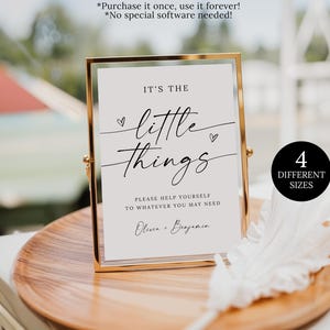 Its the Little things Bathroom Basket Sign Template, Bathroom Basket Sign For Wedding, Ladies and Mens Room, Wedding Basket Bathroom Sign