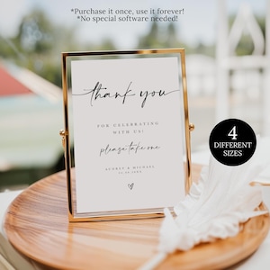 Minimalistisches Hochzeits-Dankezeichen, Brautpartybevorzugungs-Zeichen, Bachelorette-Tisch-Dankezeichen, modernes Hochzeitstisch-Dankeschön-Zeichen