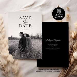 Modello Save the Date per matrimonio, Save the Date per addio al nubilato, Scheda Save the Date minimalista, Invito Save the Date modificabile Boho Save the Date