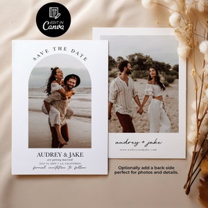 Hochzeit speichern die Datumsvorlage, Brautdusche speichern das Datum, minimalistische speichern die Datumskarte, Boho speichern das Datum bearbeitbar Speichern Sie das Datum einladen