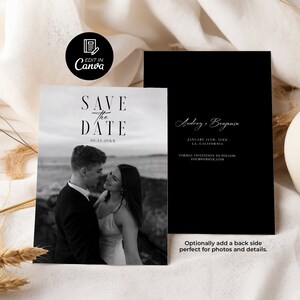 Plantilla para guardar la fecha de boda, plantilla para guardar la fecha de despedida de soltera, tarjeta minimalista para guardar la fecha, invitación editable para guardar la fecha estilo bohemio.