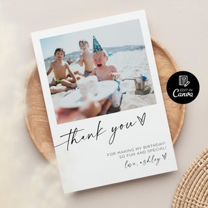 Kids Thank You Photo Card, Baby Photo Thank You Card, Girl and Boy Thank You Card, Newborn Gift Thank You Card, Thank You Card for Teacher