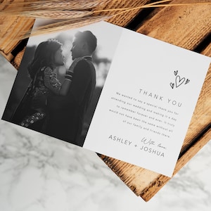 Minimalist Wedding Photo Thank You Card Canva, Instant Printable DIY Thank You Card, Photo Thank You Card Template, Wedding Thank You Card