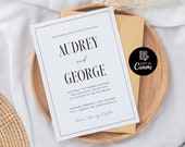 Simple Wedding Invite, Modern Wedding Invite, Wedding Invitation, Editable Template Wedding Card, Minimalist Wedding Invitation Template
