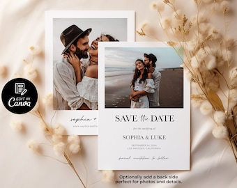 Boho Save the Date Template, Photo Save the Date Invite, Simple Save the Date, Minimalist Save the Date Cards, Modern Save the Date Template