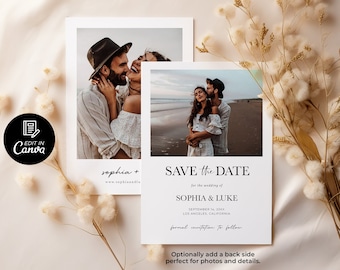 Boho Save the Date Template, Photo Save the Date Invite, Simple Save the Date Wedding, Minimalist Save the Date Cards, Modern Save the Date