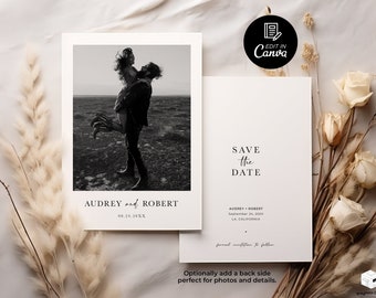 Photo Save the Date Invite Wedding, Simple Save the Date, Minimalist Save the Date Cards, Modern Save the Date Template, Boho Save the Date