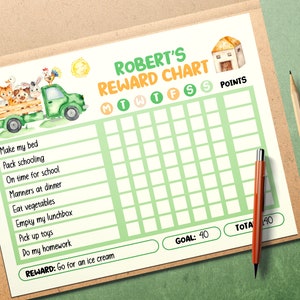 Editable Farm Animals Reward Chart, Printable Chore Chart for Kids ...
