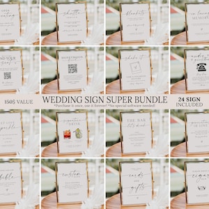 Pacote de modelos de placas de casamento minimalistas, pacote de placas de mesa de casamento, pacote de modelos de placas de casamento modernas, pacote de placas para chá de panela 24
