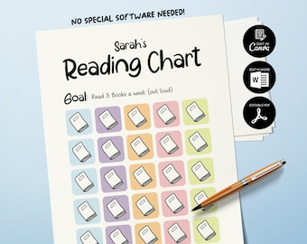 Reading Chart for Kids, Reading Tracker Kids, Reading Log, Reward Chart, Reading Chart, Book Reading Checklist, Reading responsibility
