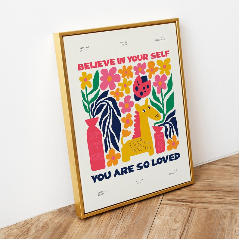 Printable Positive Motivational Poster for Kids, Colorful Flower and Cute Animals Poster for ...