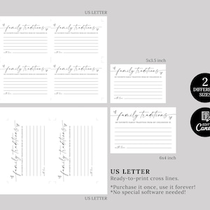 Family Traditions Baby Shower Cards And Sign, Baby Shower Game Printable, Childhood Memory, Baby Shower Advice, Family Traditions Sign Card image 8