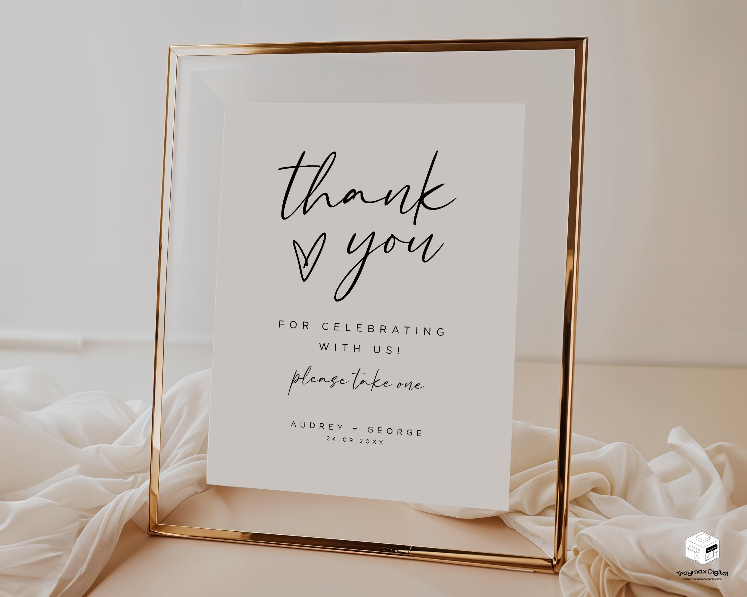 Modern Wedding Thank You Sign Template, Minimalist Engagement Thank You Modern Wedding Thank You Sign Template, Minimalist Engagement Thank You