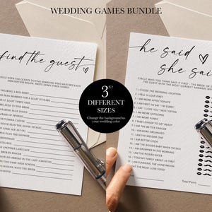 Modelo de jogo de chá de panela Ele disse que ela disse, encontre o convidado, jogo de noiva ou casamento, pacote de jogos de casamento, o melhor jogo de casamento para casais