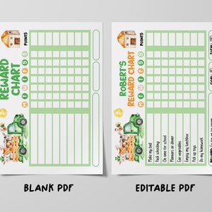 Editable Farm Animals Reward Chart, Printable Chore Chart for Kids ...