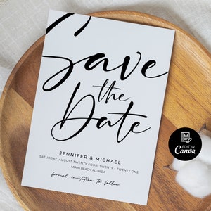 Modello Save the Date per matrimonio, Save the Date per addio al nubilato, Scheda Save the Date minimalista, Invito Save the Date modificabile Boho Save the Date
