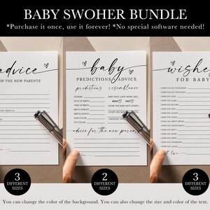 Lot de cartes prédictions et conseils pour bébé, carte de vœux pour un jeu de bébé, cartes de conseils pour bébé, modèle vœux pour bébé, lot de baby shower