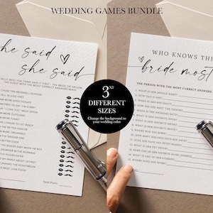 He Said She Said Bridal Shower Game Template, Who knows the Bride the Most Game, Printable Bridal Shower Game Bundle, Wedding Games Bundle