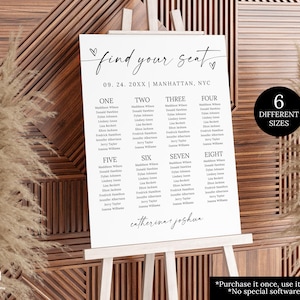Hochzeit Tischplan-Zeichen, Sitzplan-Zeichen, Sitzplan-Zeichen für Hochzeiten, Sitzplan-Zeichen, Sitzplan-Zeichen