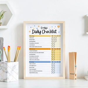 Editable Daily Checklist for Kids, Printable, Responsibility Chart for ...