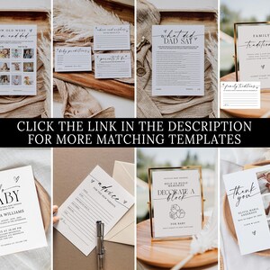 Minimalist Baby Advice Writing Cards, Printable Baby Shower Advice Card, Editable Advice for New Parents, Baby Wishes for Parents Template image 9
