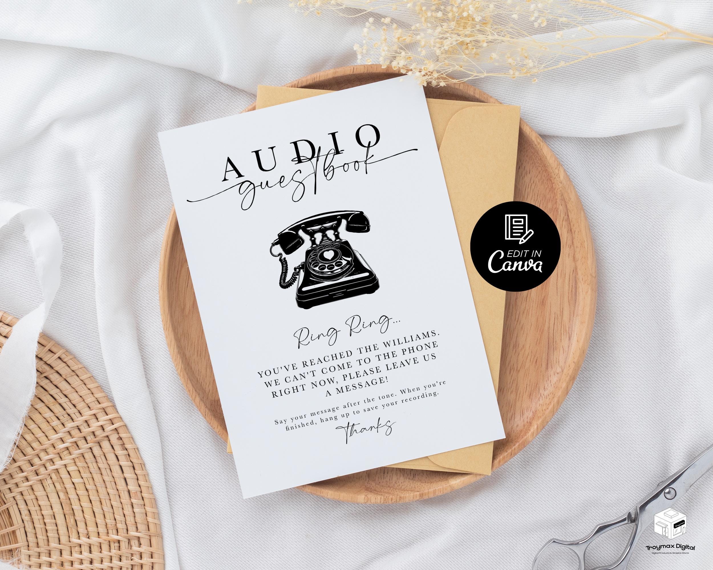 Telefono Registratore Messaggi Matrimonio Audio Guest Book Libro Ospiti