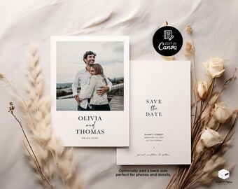 Wedding Save the Date Template, Minimalist Save the Date Card, Boho Save the Date Editable Save The Date Invite, Instant Download