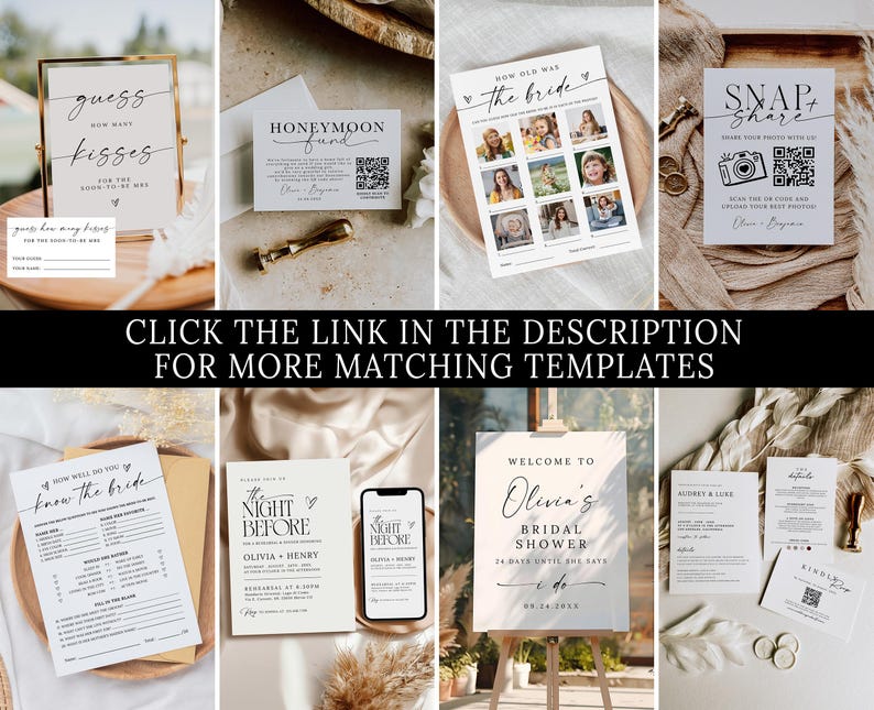 Who knows the Bride the Best Game, Printable How well do you know the Bride, Minimalist Wedding Game Template, Modern Bridal Shower Game image 9