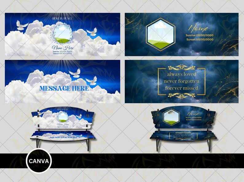 7 Canva Memorial Bench Template Bundle for Sublimation - Etsy Australia