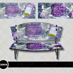 Memorial Bench Template (Purple)